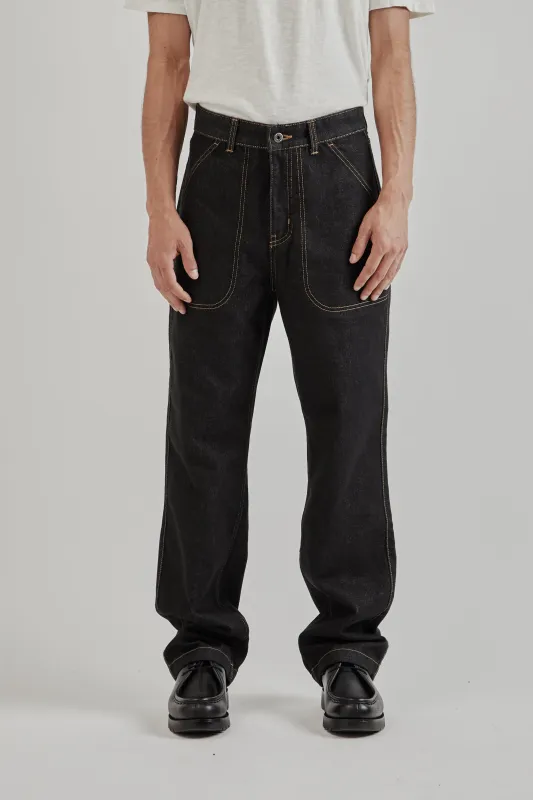 CP Wide Denim Pants - Black sold by Wallace Mercantile
