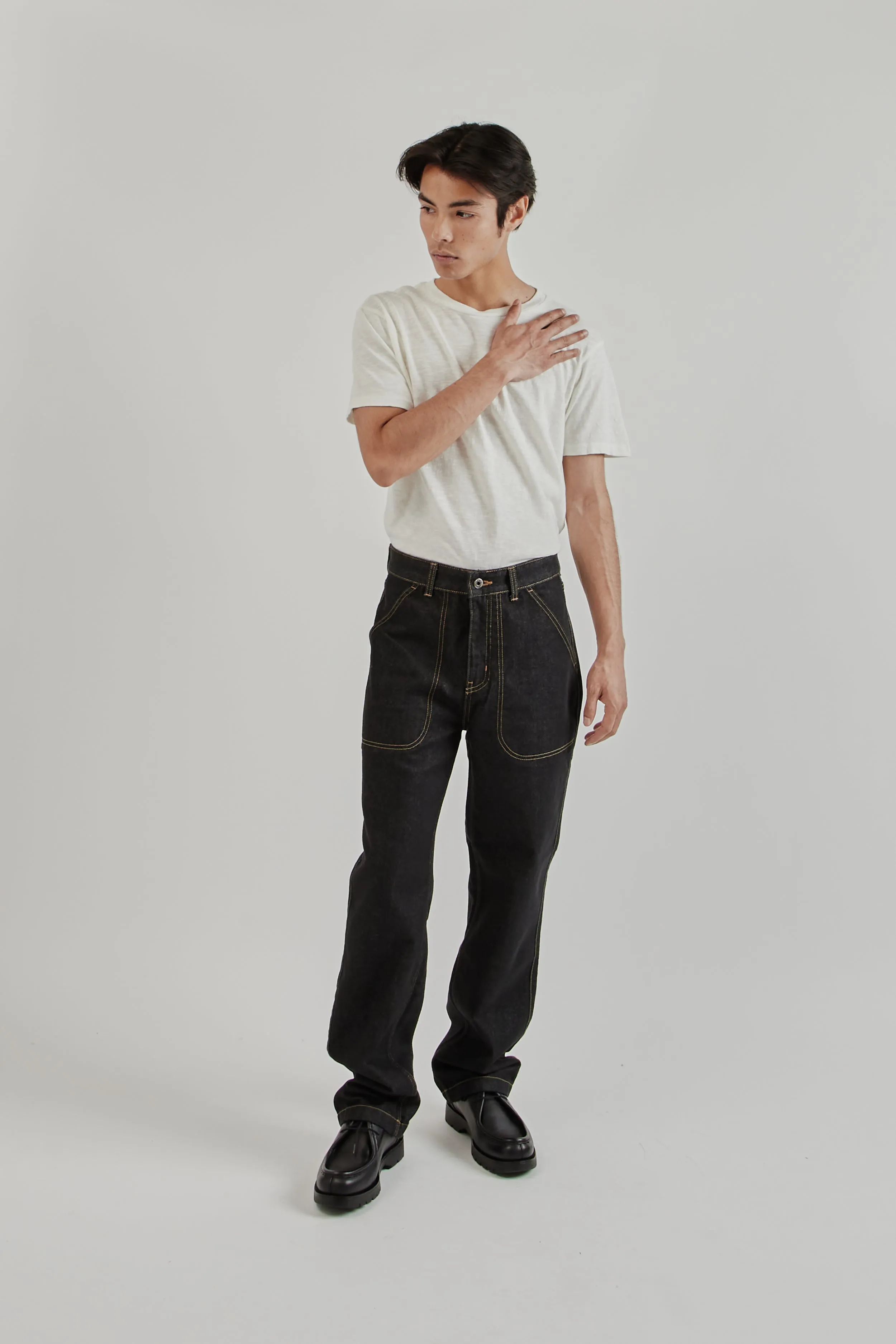 CP Wide Denim Pants - Black sold by Wallace Mercantile product image thumbnail 2