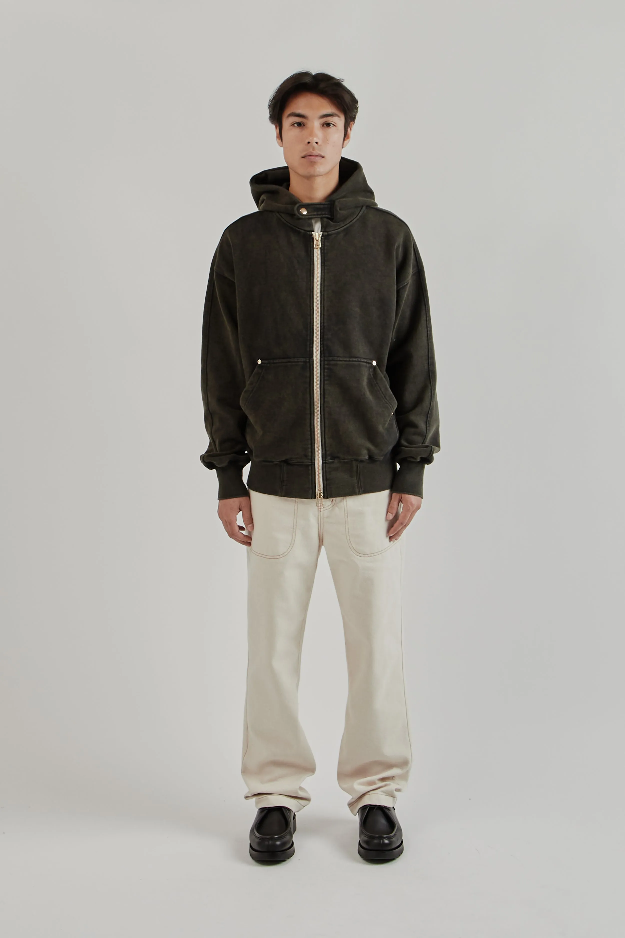 Vintage Dyeing Hood Zip Up Parka - Black/Brown sold by Wallace Mercantile product image thumbnail 2