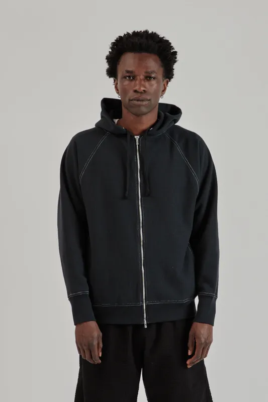 Jumberca Urake Zipup Hoodie - Black/White Stich made by BATONER
