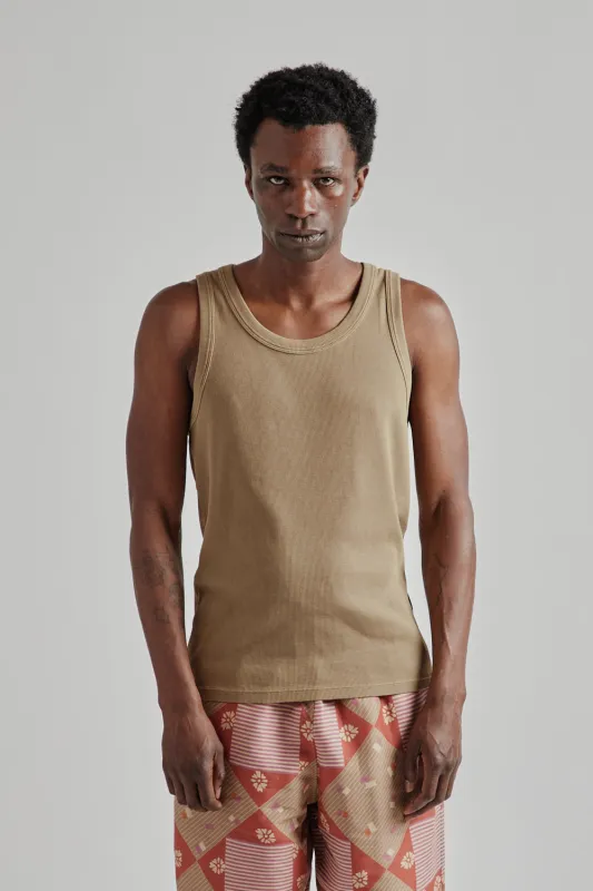Rib Tank Top - Khaki sold by Wallace Mercantile