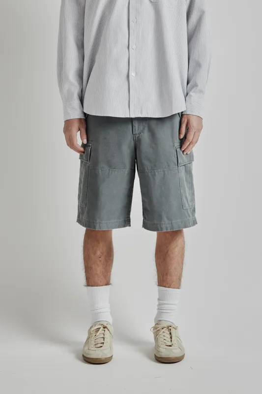 Faded Cotton Cargo Shorts - Charcoal sold by Wallace Mercantile