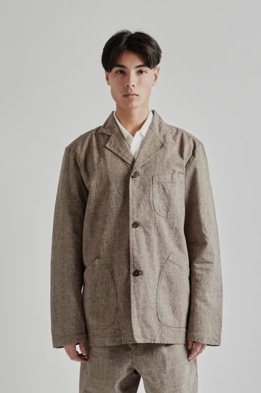 Stac Blazer - Peat Marl Linen/Cotton Blend made by Kestin