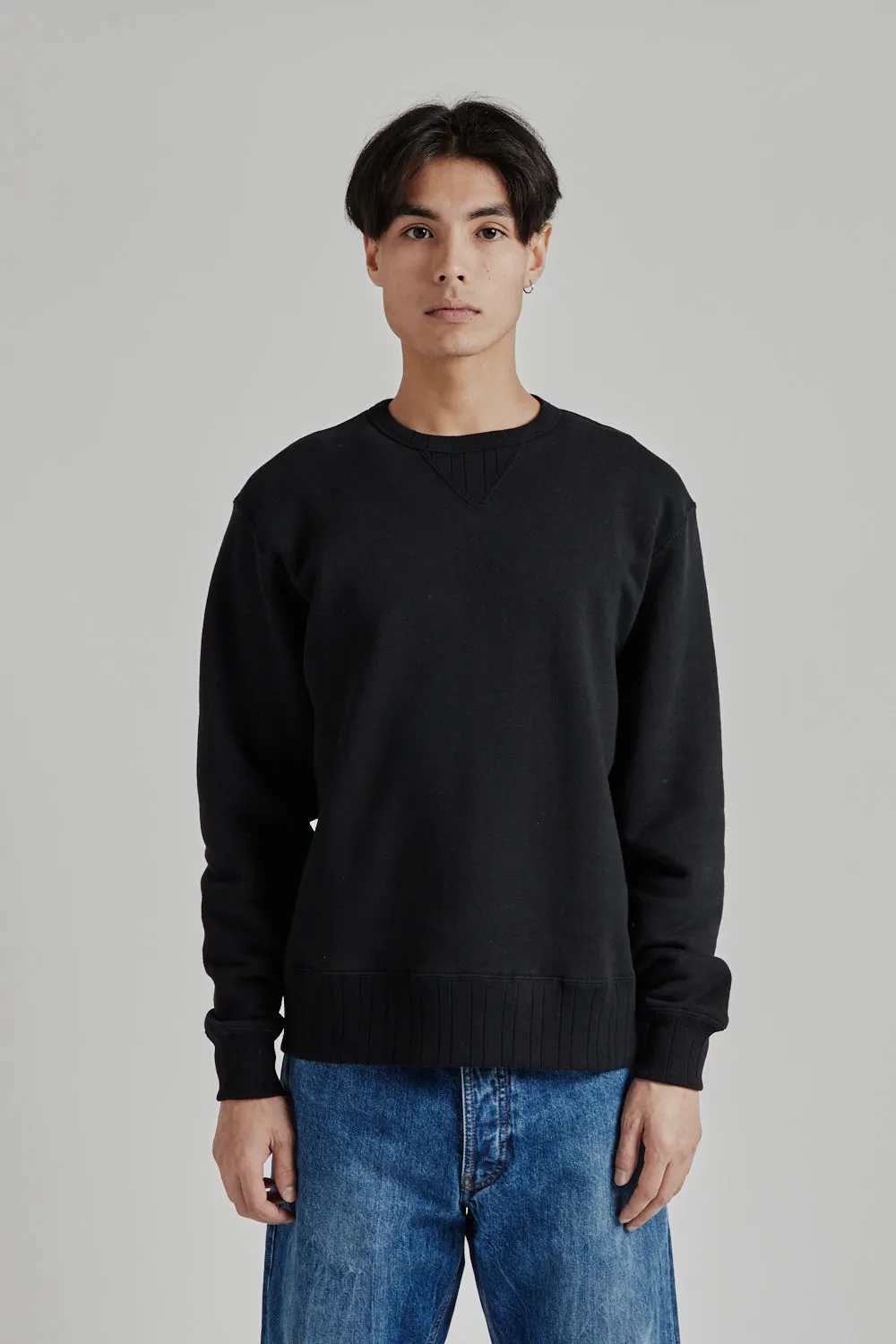 Loopwheeler Crew Sweat - Black sold by Wallace Mercantile