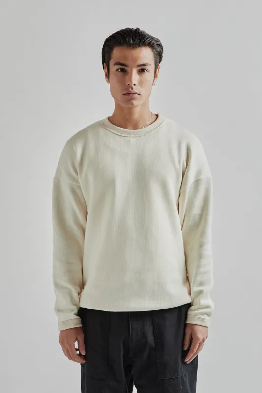 Quarter Knit Himo L/S T-Shirt - White made by Jackman