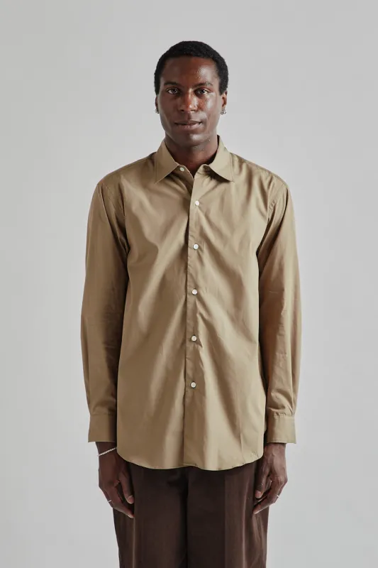 Chambray Classic Shirt - Olive Beige made by Blurhms