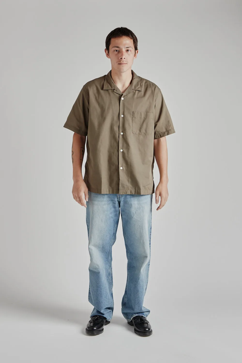 Open Collar Panama S/S Shirt - Taupe sold by Wallace Mercantile product image thumbnail 4