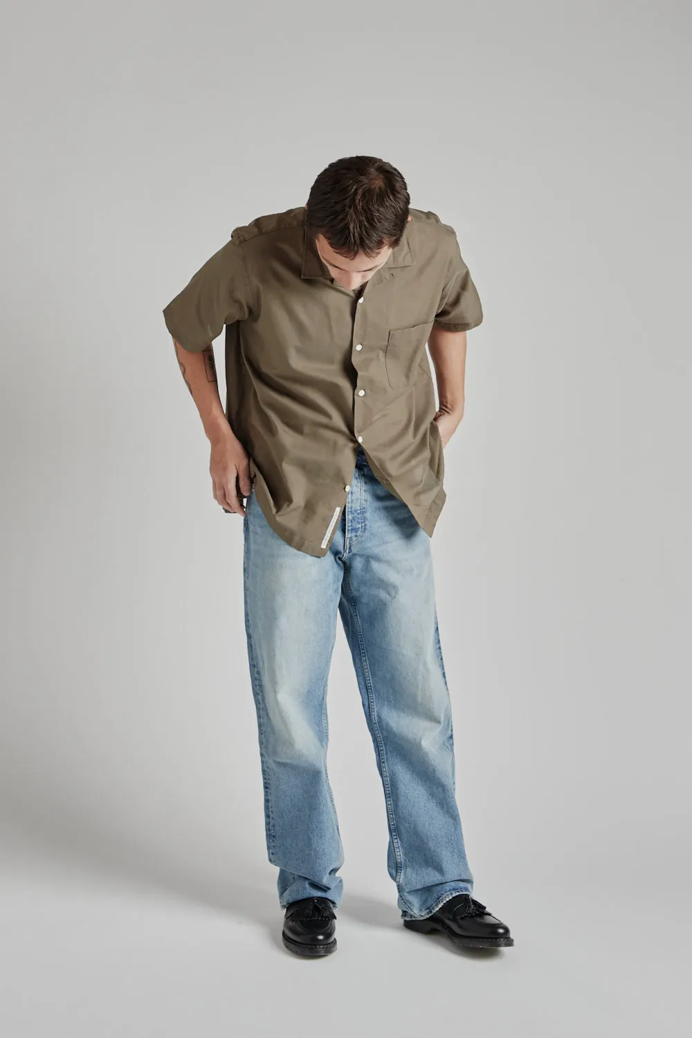 Open Collar Panama S/S Shirt - Taupe sold by Wallace Mercantile product image thumbnail 2