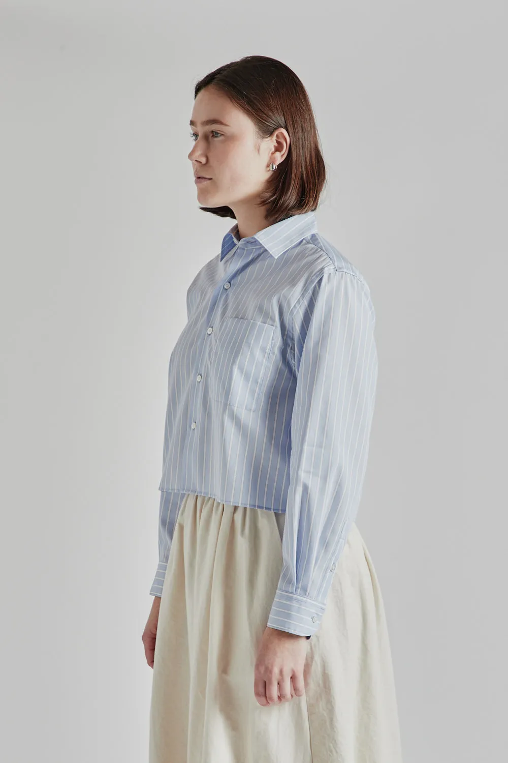 Stripe Short Shirt - Saxe/White sold by Wallace Mercantile product image thumbnail 3