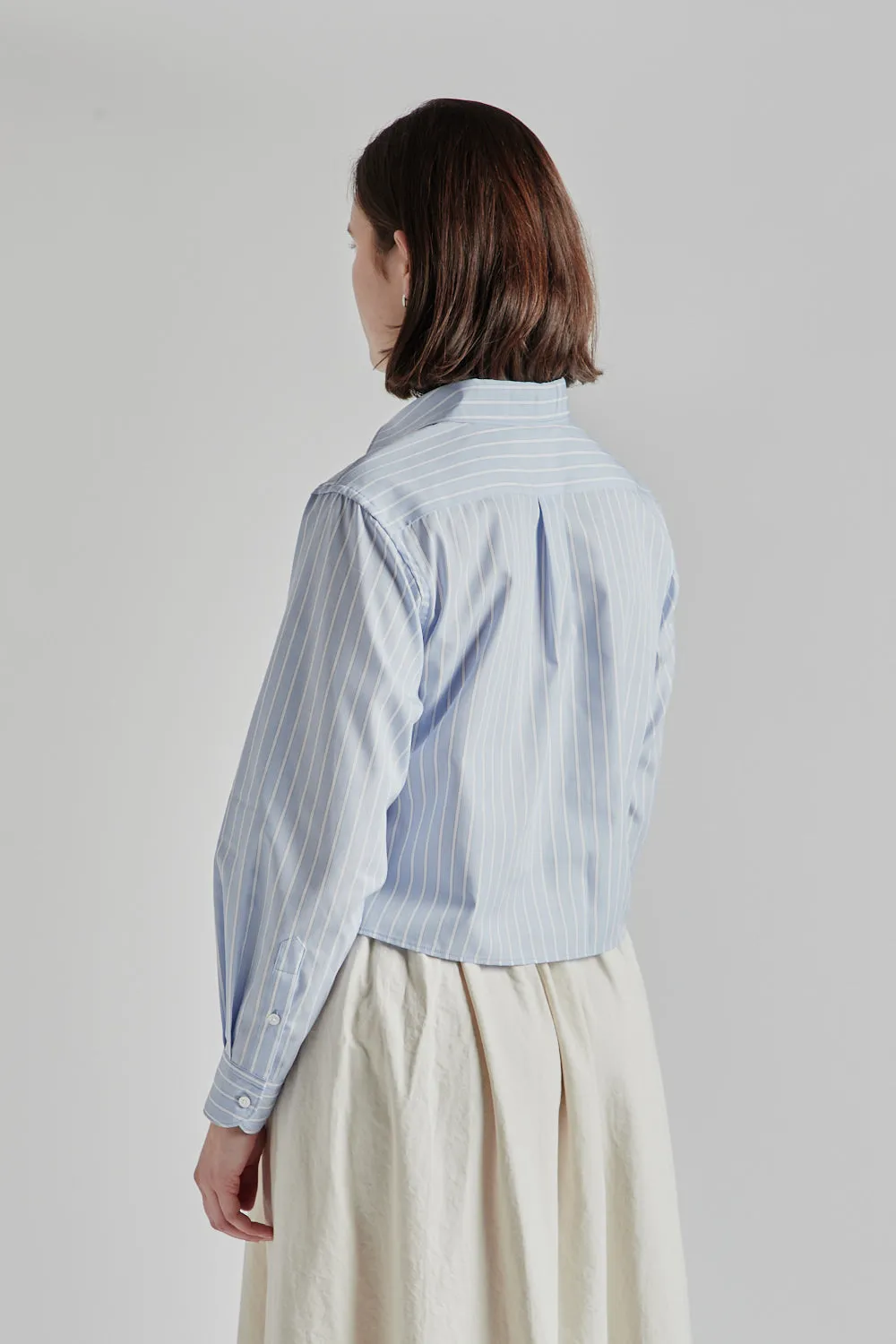 Stripe Short Shirt - Saxe/White sold by Wallace Mercantile product image thumbnail 4