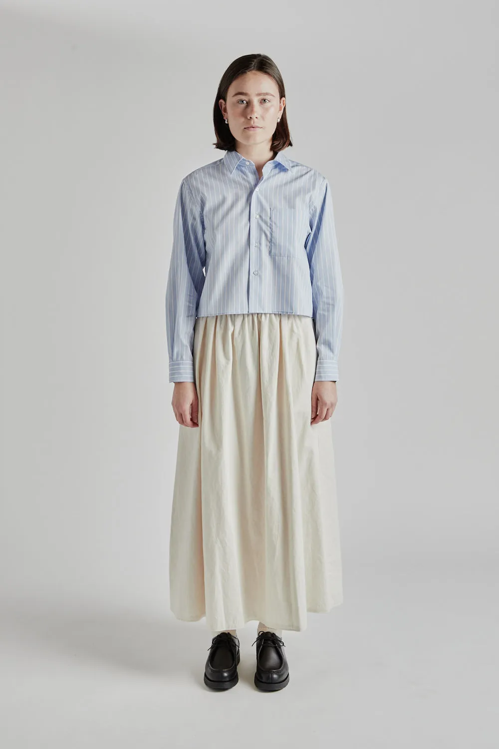 Stripe Short Shirt - Saxe/White sold by Wallace Mercantile product image thumbnail 2