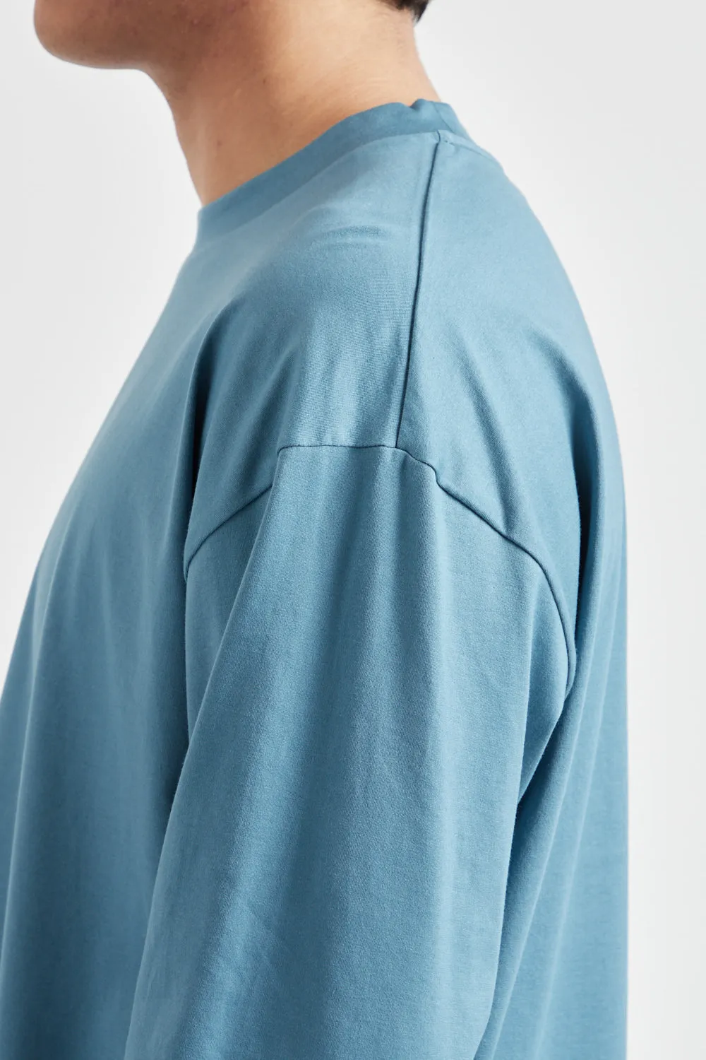 SUVIN 60/2 Oversized Longsleeve T-Shirt - Blue Gray sold by Wallace Mercantile product image thumbnail 4