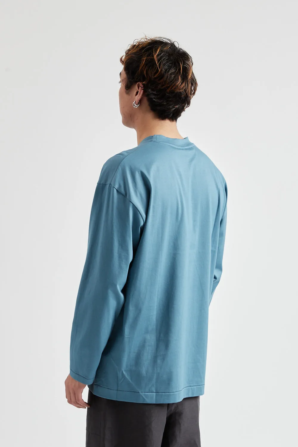 SUVIN 60/2 Oversized Longsleeve T-Shirt - Blue Gray sold by Wallace Mercantile product image thumbnail 3
