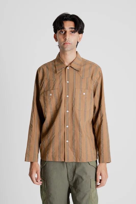 Western Shirt - Khaki Stripes sold by Wallace Mercantile