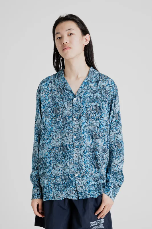 LS Rayon Shirt - Blue Snakeskin sold by Wallace Mercantile