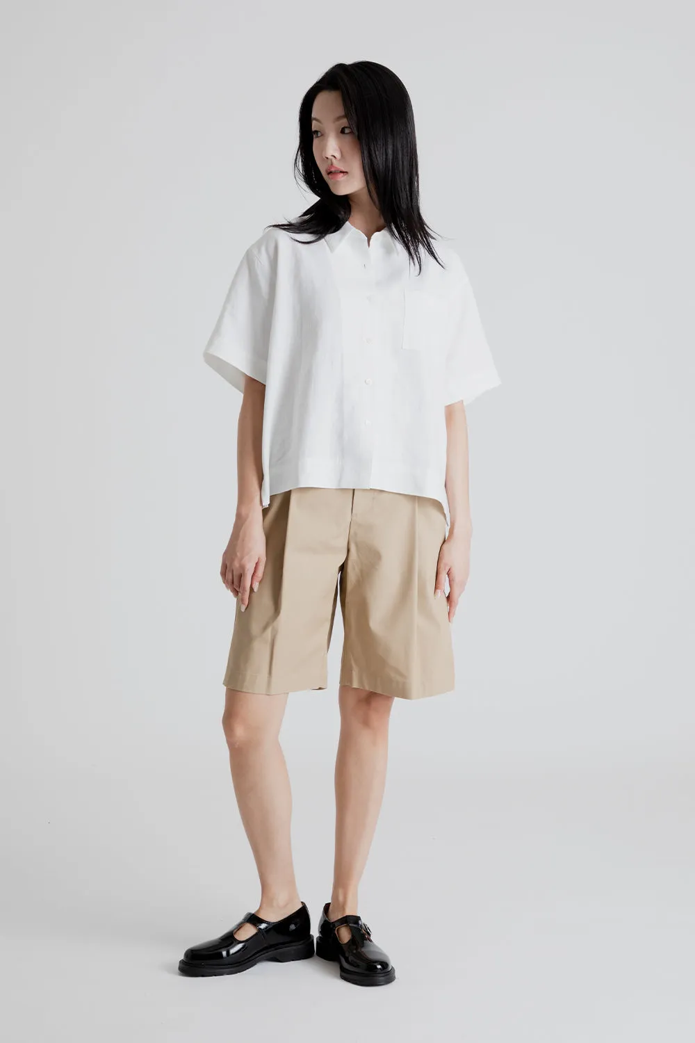 Women's One Tuck Half Chino Pants - Beige sold by Wallace Mercantile product image thumbnail 3