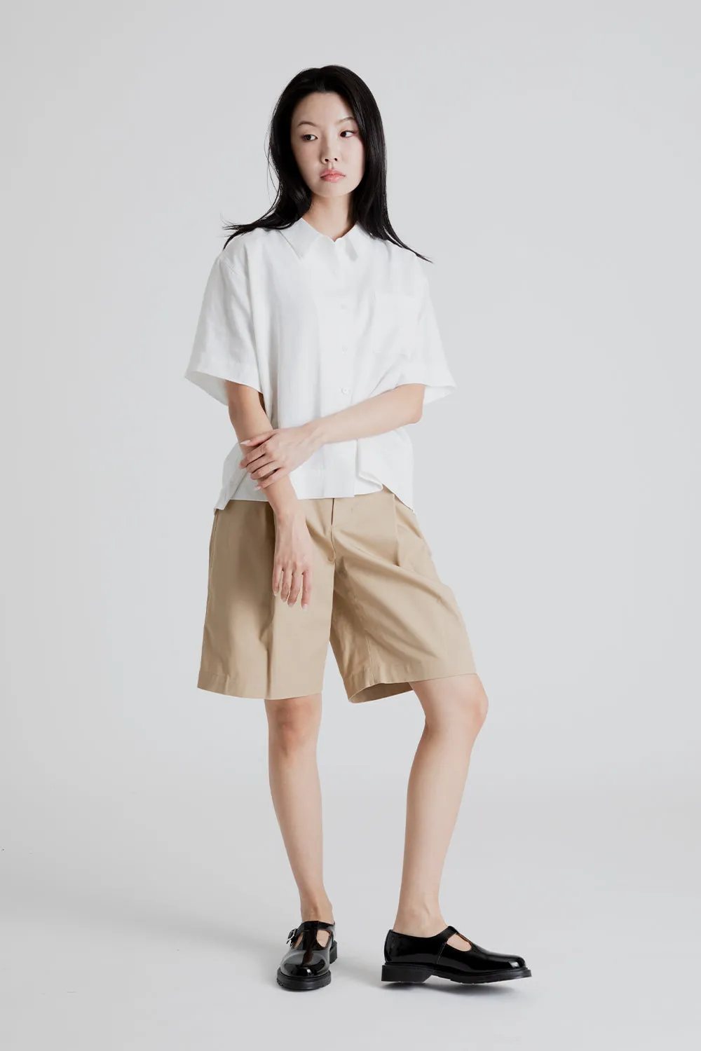 Women's One Tuck Half Chino Pants - Beige sold by Wallace Mercantile product image thumbnail 2