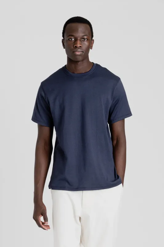 Loopwheel Coolmax Jersey Tees - Navy sold by Wallace Mercantile