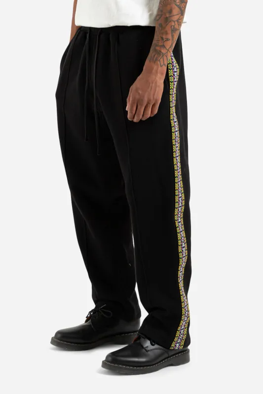 Saunter Pant - Black Cotton Fleece w/Decorative Trim sold by Wallace Mercantile
