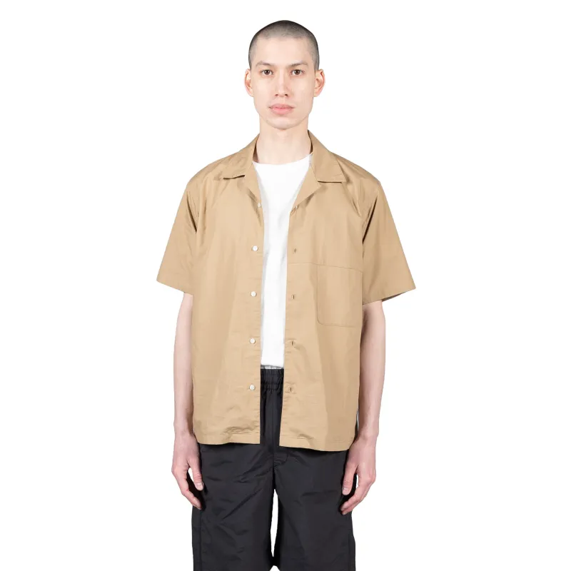 Open Collar S/S Shirt - Beige sold by Wallace Mercantile