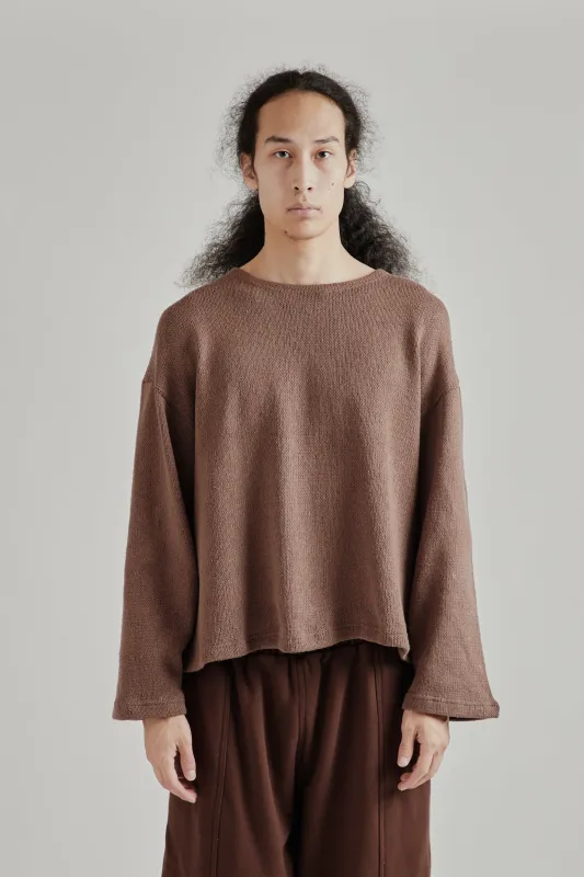 Crochet Boxy Sweater - Brown sold by Wallace Mercantile