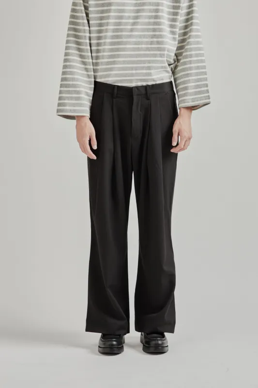Pintuck Maxi Trousers - Black sold by Wallace Mercantile