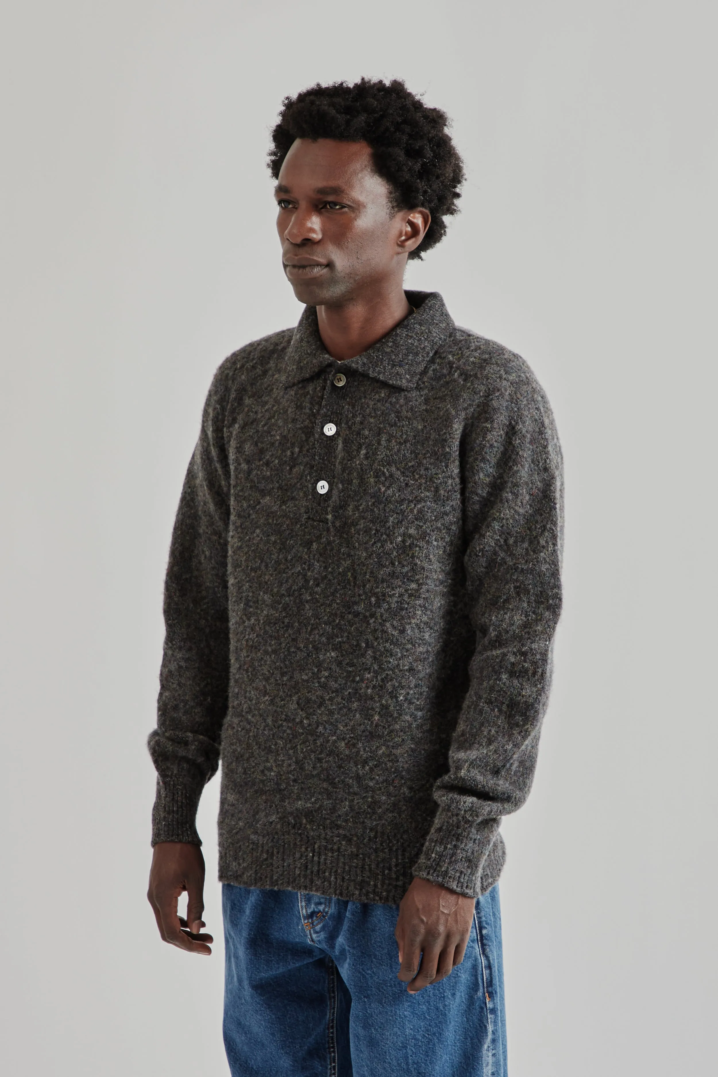 Another Polo Shirt 4.0 - Grey Melange sold by Wallace Mercantile product image thumbnail 4