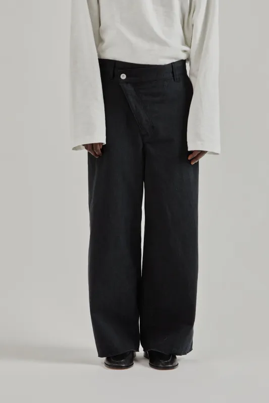 Cotton Cation Twist Wide Pants -  Charcoal Grey sold by Wallace Mercantile