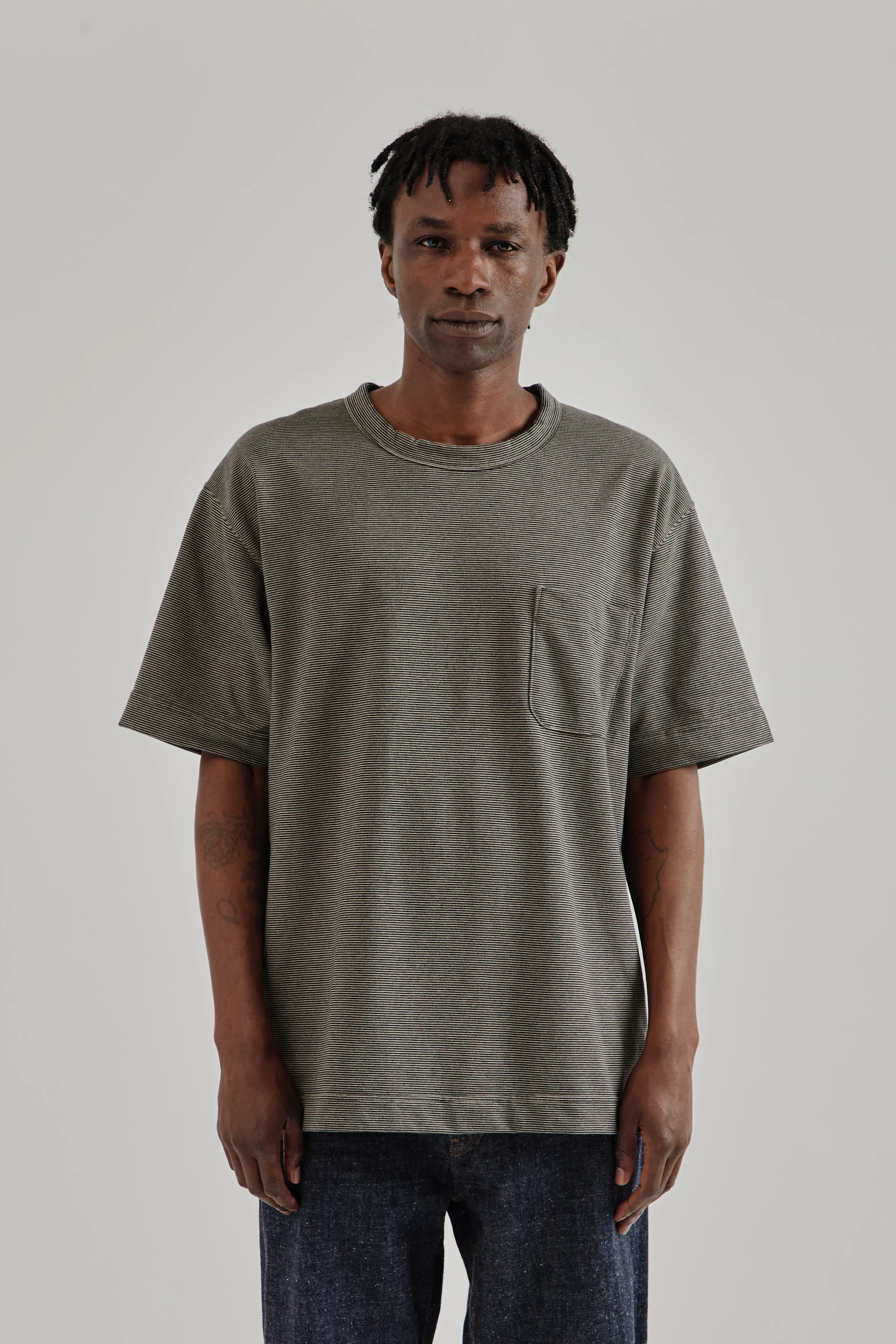 Micro Stripe Pocket Tee - Black/Gray sold by Wallace Mercantile