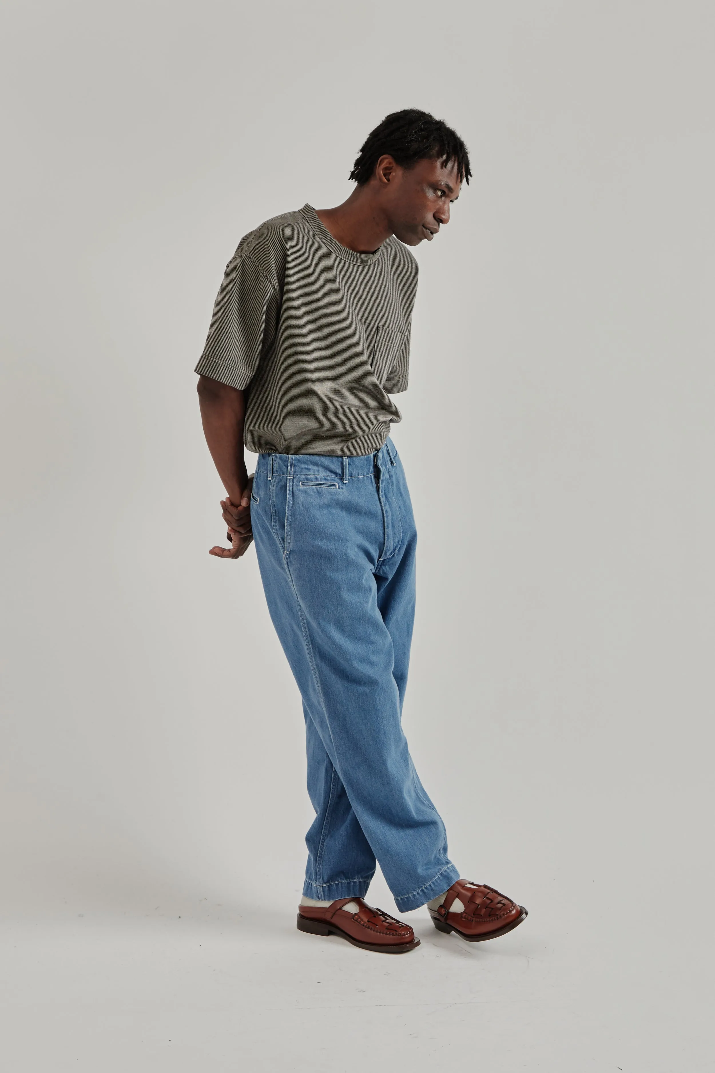 Wide Denim Pants - Light Indigo sold by Wallace Mercantile product image thumbnail 2