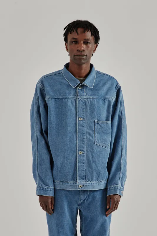 Short Denim Jacket - Light Indigo made by Nanamica