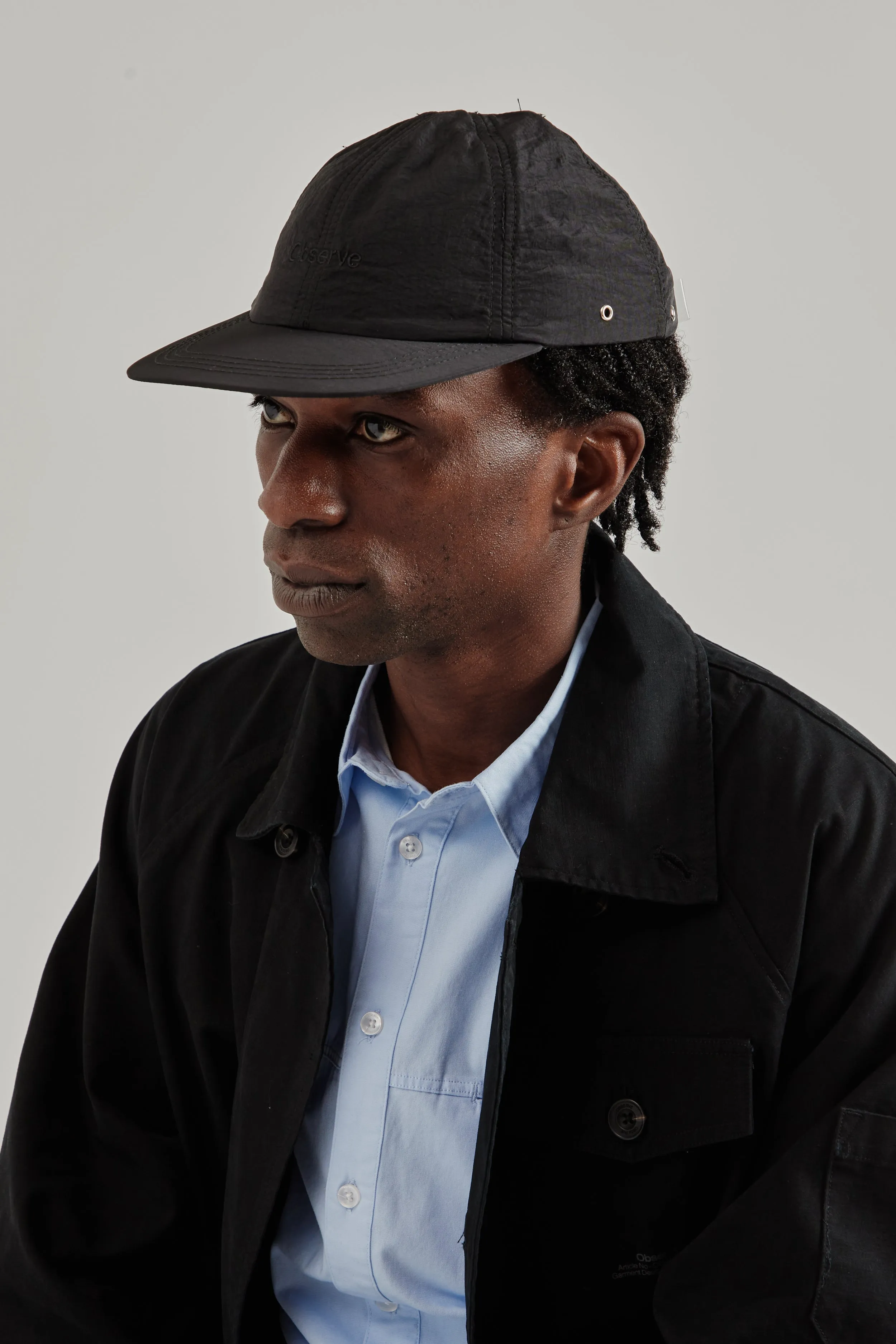Crinkle Nylon Logo Cap - Midnight sold by Wallace Mercantile