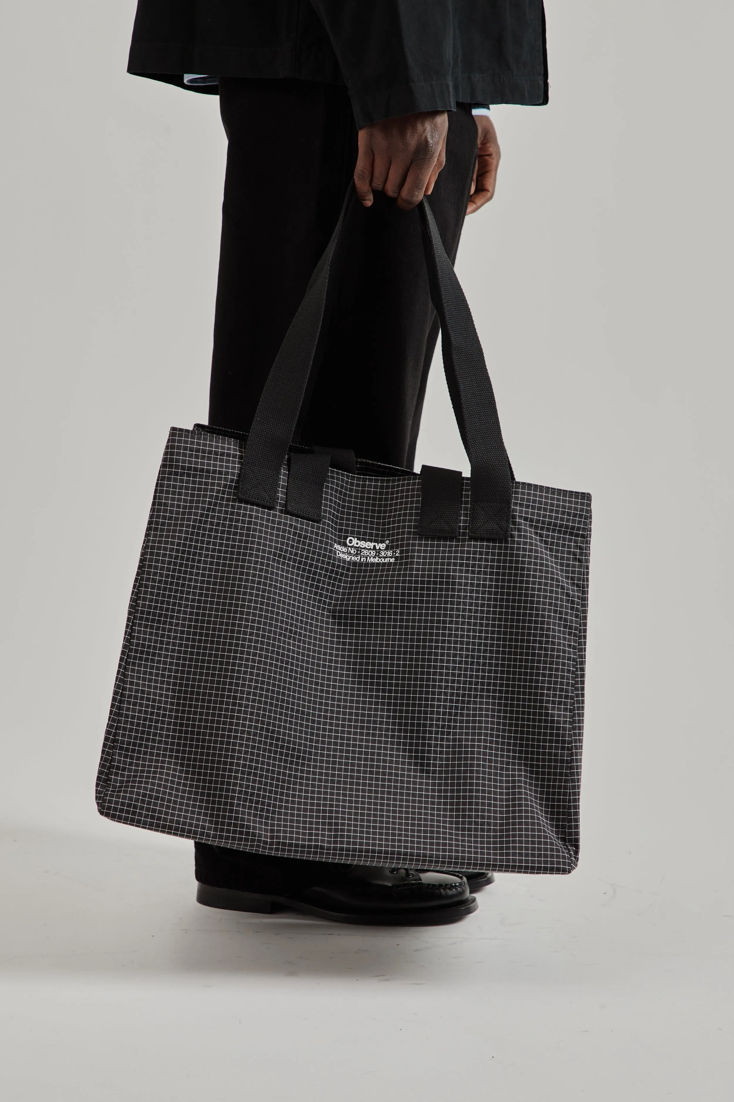 Grid Stop Stamp Tote - Black sold by Wallace Mercantile product image thumbnail 2
