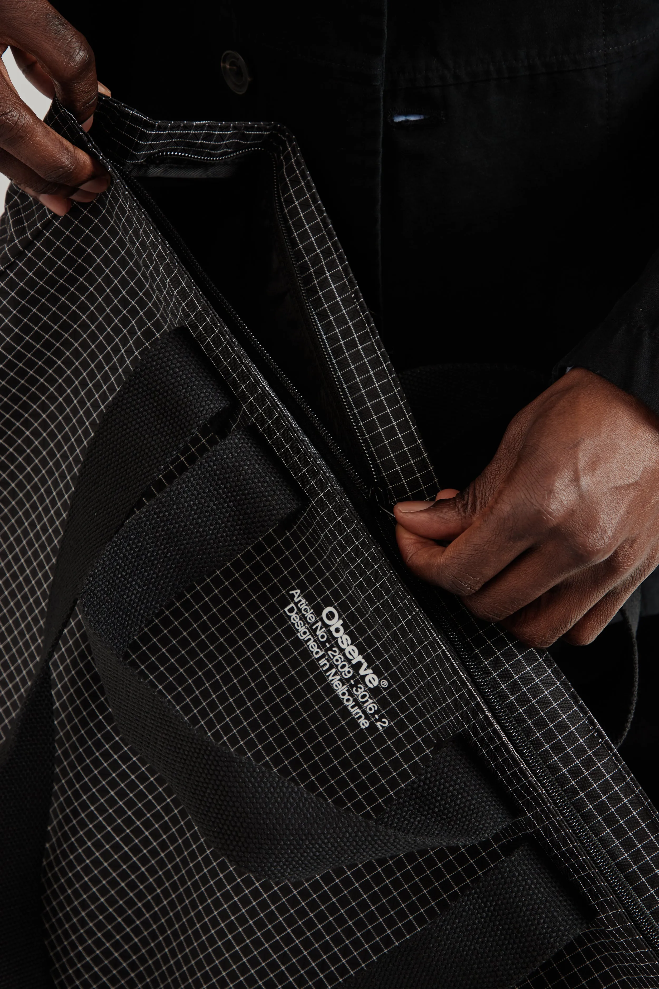 Grid Stop Stamp Tote - Black sold by Wallace Mercantile product image thumbnail 5