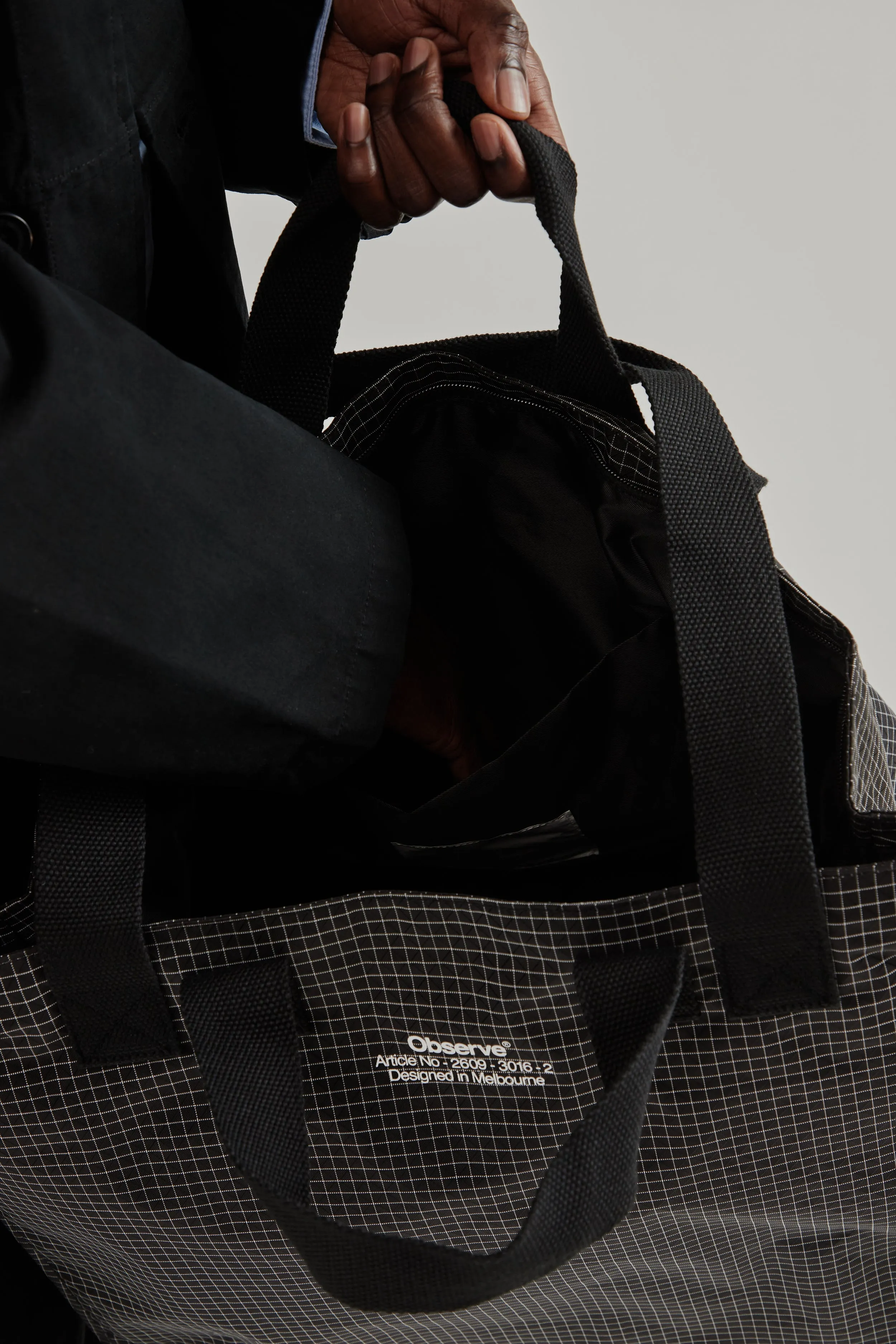 Grid Stop Stamp Tote - Black sold by Wallace Mercantile product image thumbnail 3