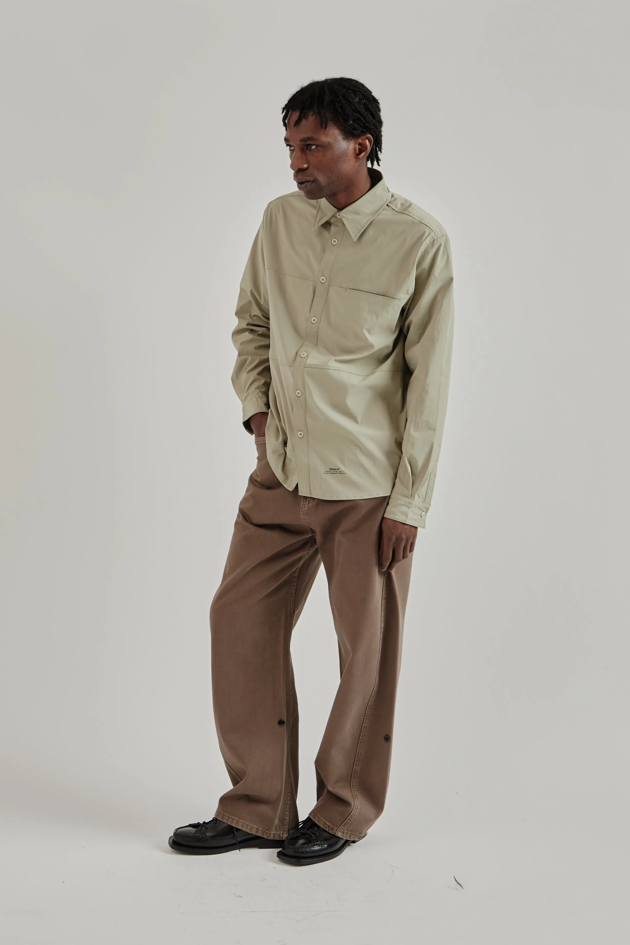 Crinkled Rip-Stop Panel Shirt - Sage sold by Wallace Mercantile product image thumbnail 2