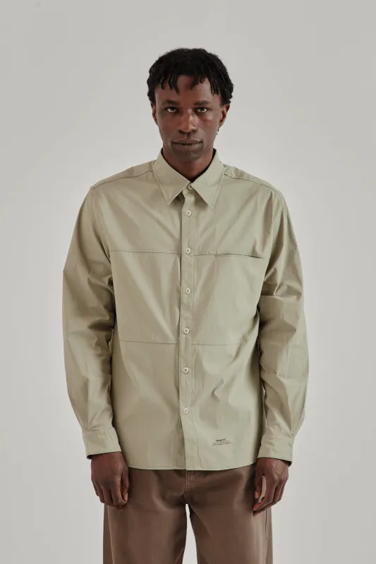 Crinkled Rip-Stop Panel Shirt - Sage sold by Wallace Mercantile