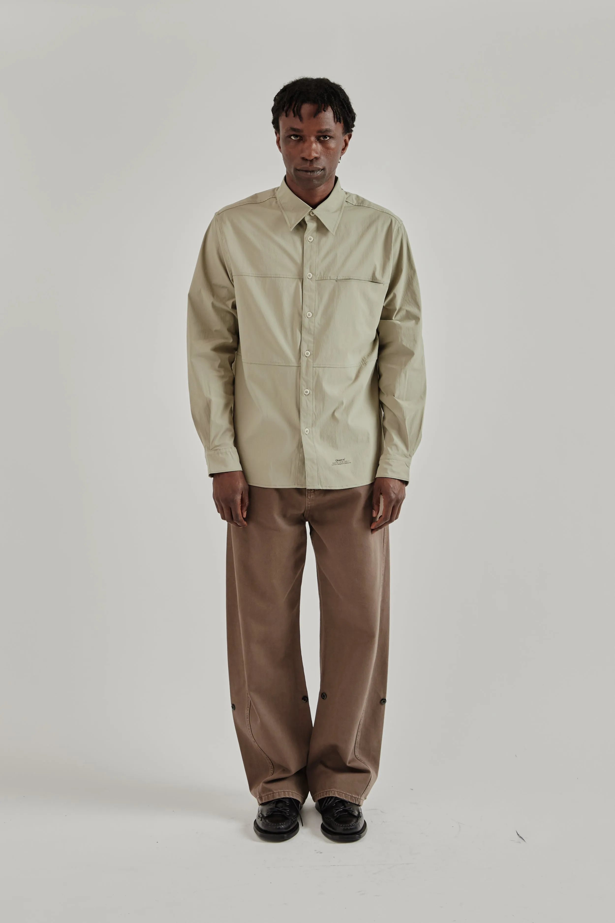 Crinkled Rip-Stop Panel Shirt - Sage sold by Wallace Mercantile product image thumbnail 3