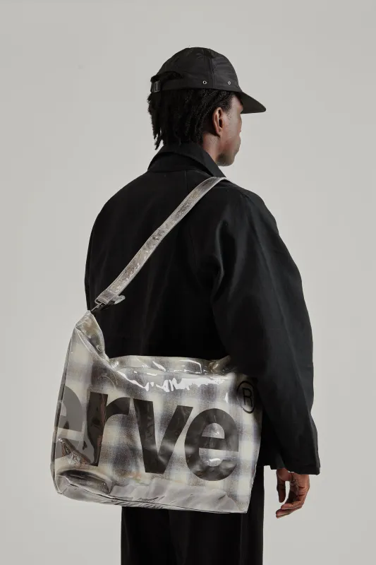 PVC Plaid Cross-Body Tote - Beige/Blue sold by Wallace Mercantile