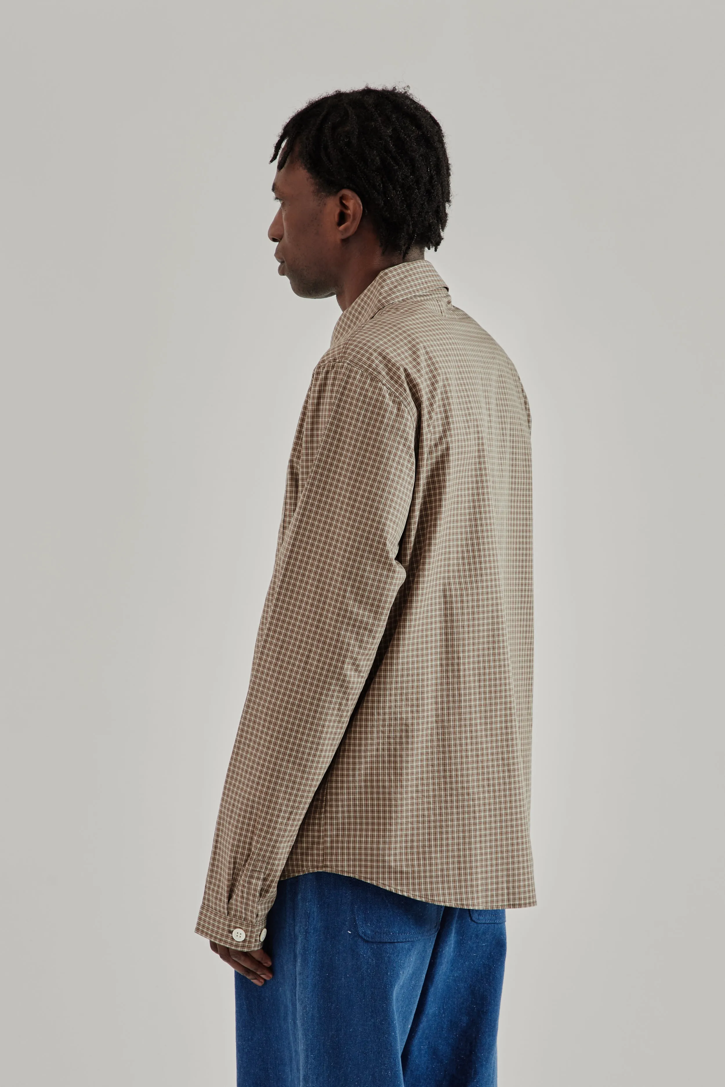 Another Zip Shirt 1.0 JPN - Khaki/Brown Check sold by Wallace Mercantile product image thumbnail 5