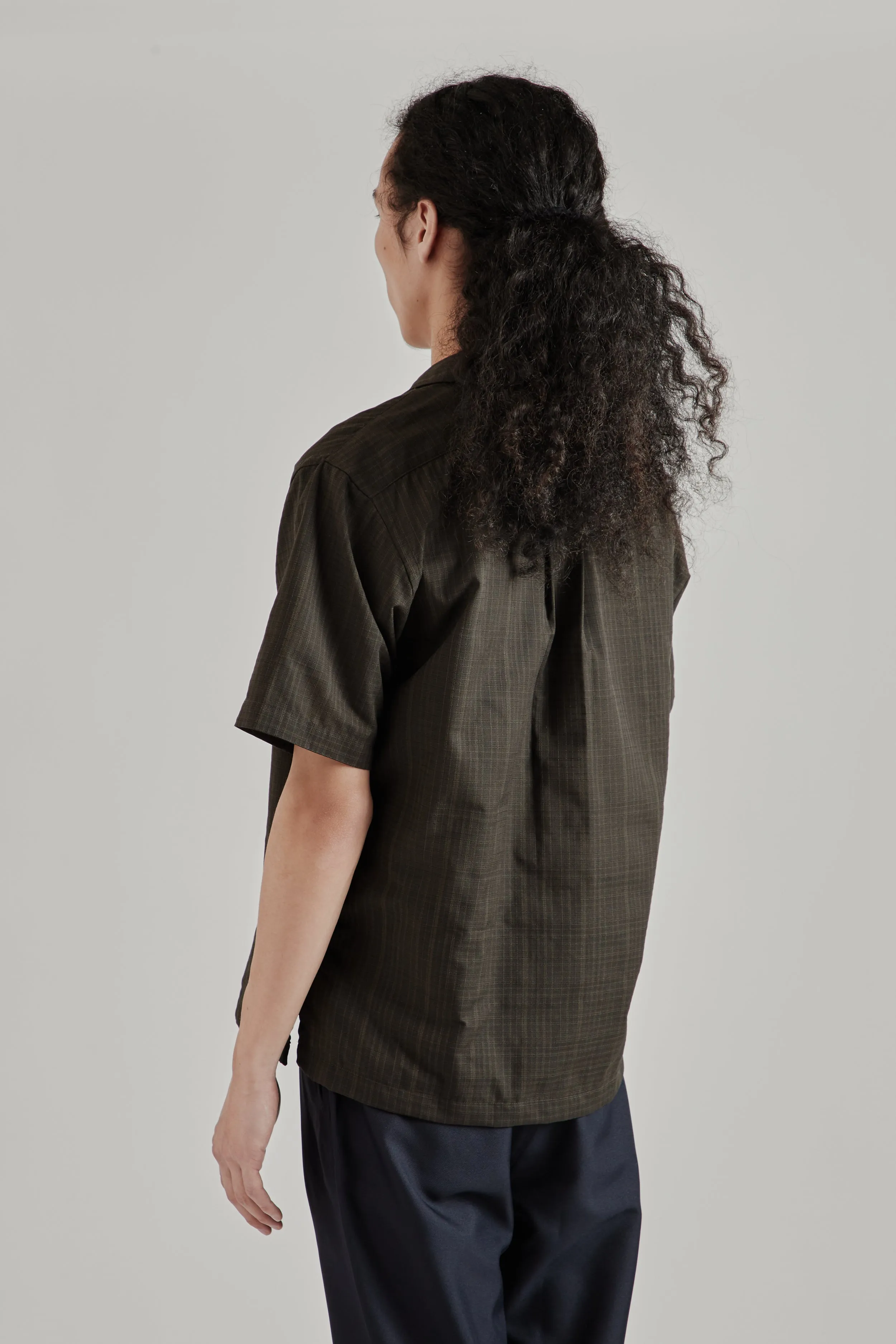 Open Collar Panama Short Sleeve Shirt - Charcoal sold by Wallace Mercantile product image thumbnail 4