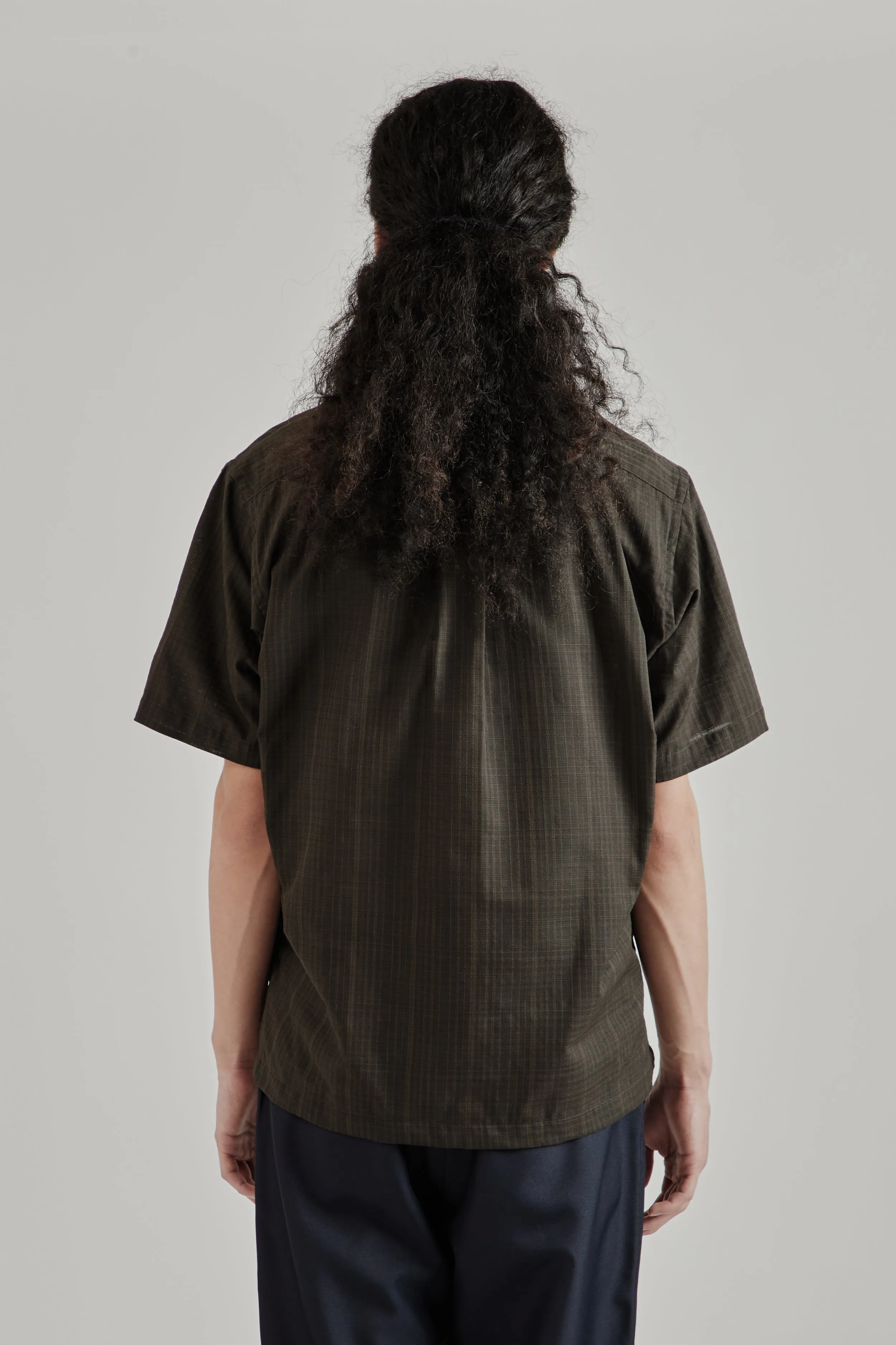 Open Collar Panama Short Sleeve Shirt - Charcoal sold by Wallace Mercantile product image thumbnail 5