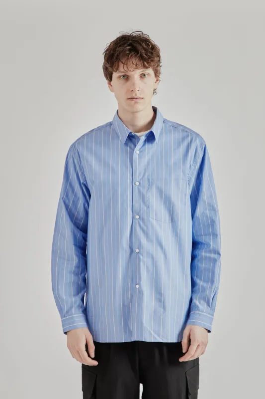 Regular Collar Shirt - Blue Stripe made by Wallace Mercantile