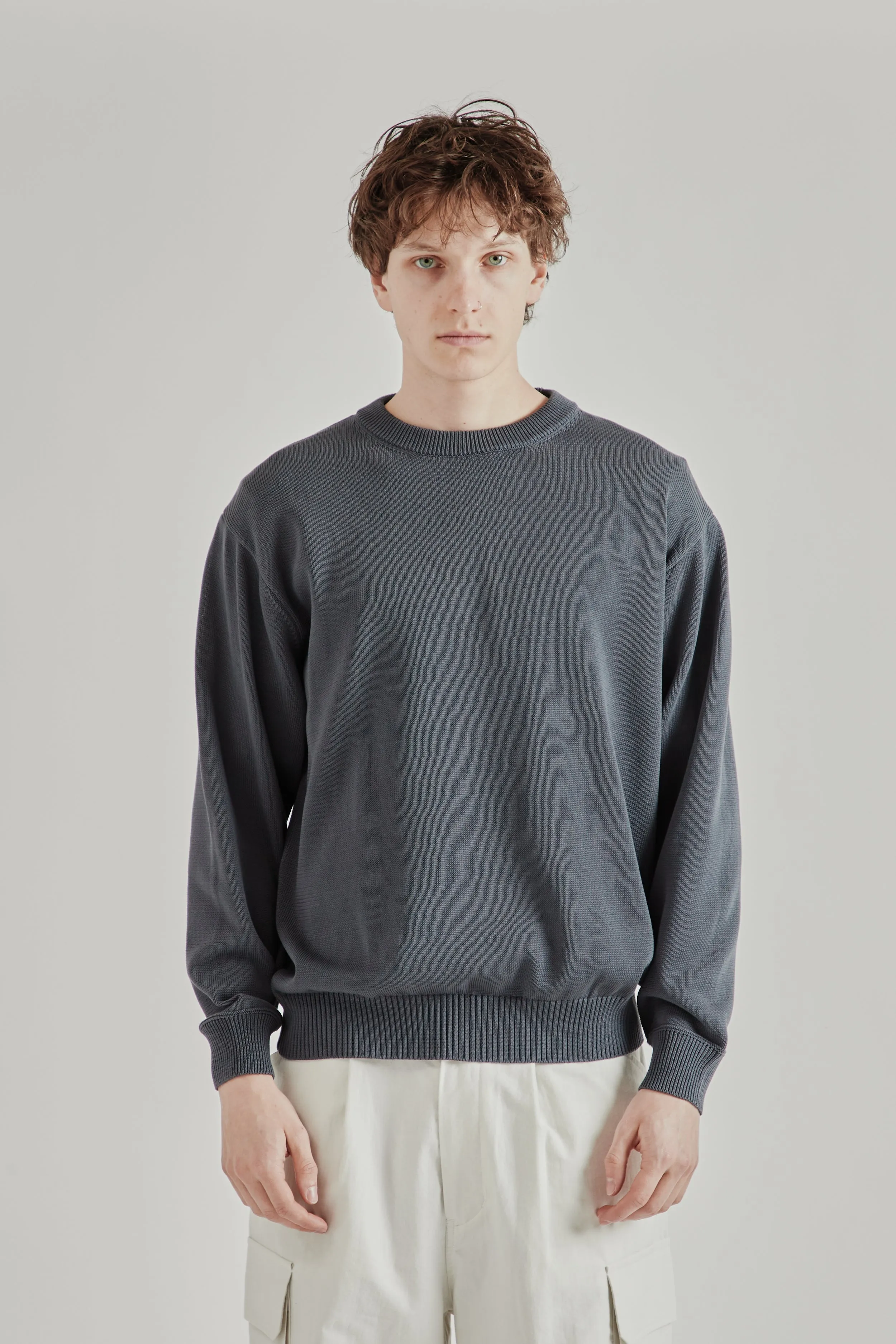 10G Cotton Sweater - Blue Grey sold by Wallace Mercantile