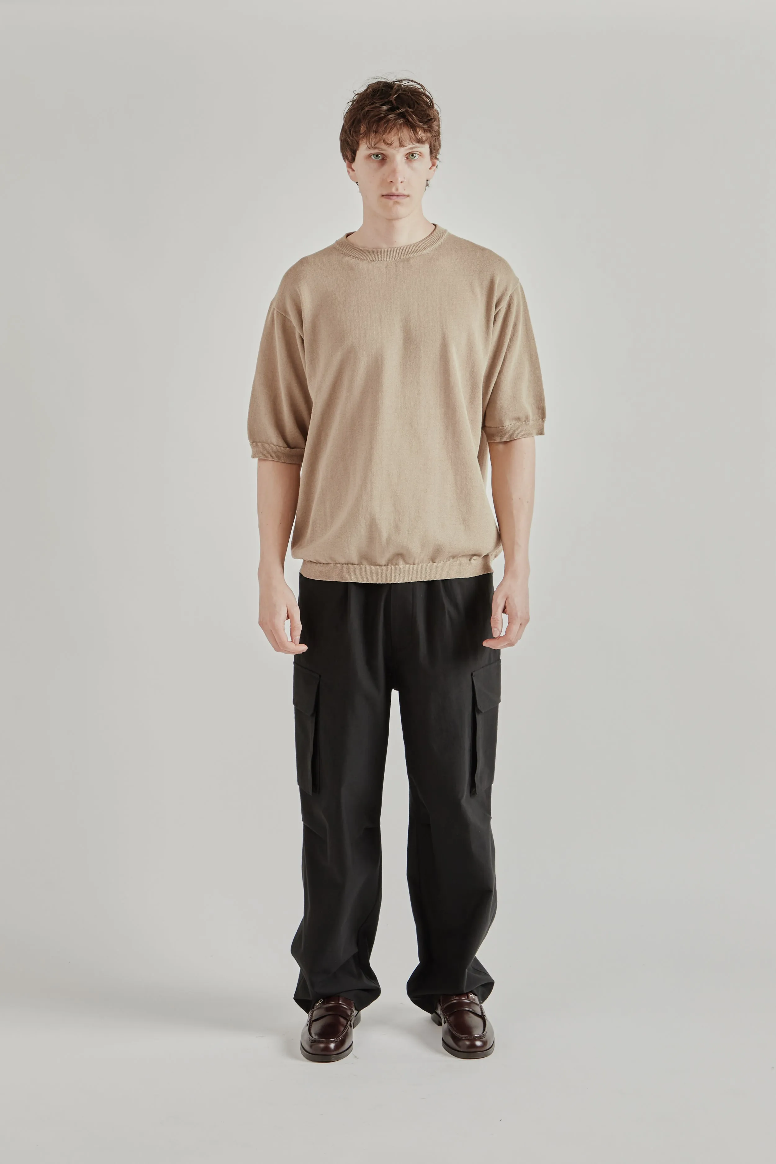 Half Sleeve Knit T-Shirt - Khaki Beige sold by Wallace Mercantile product image thumbnail 3