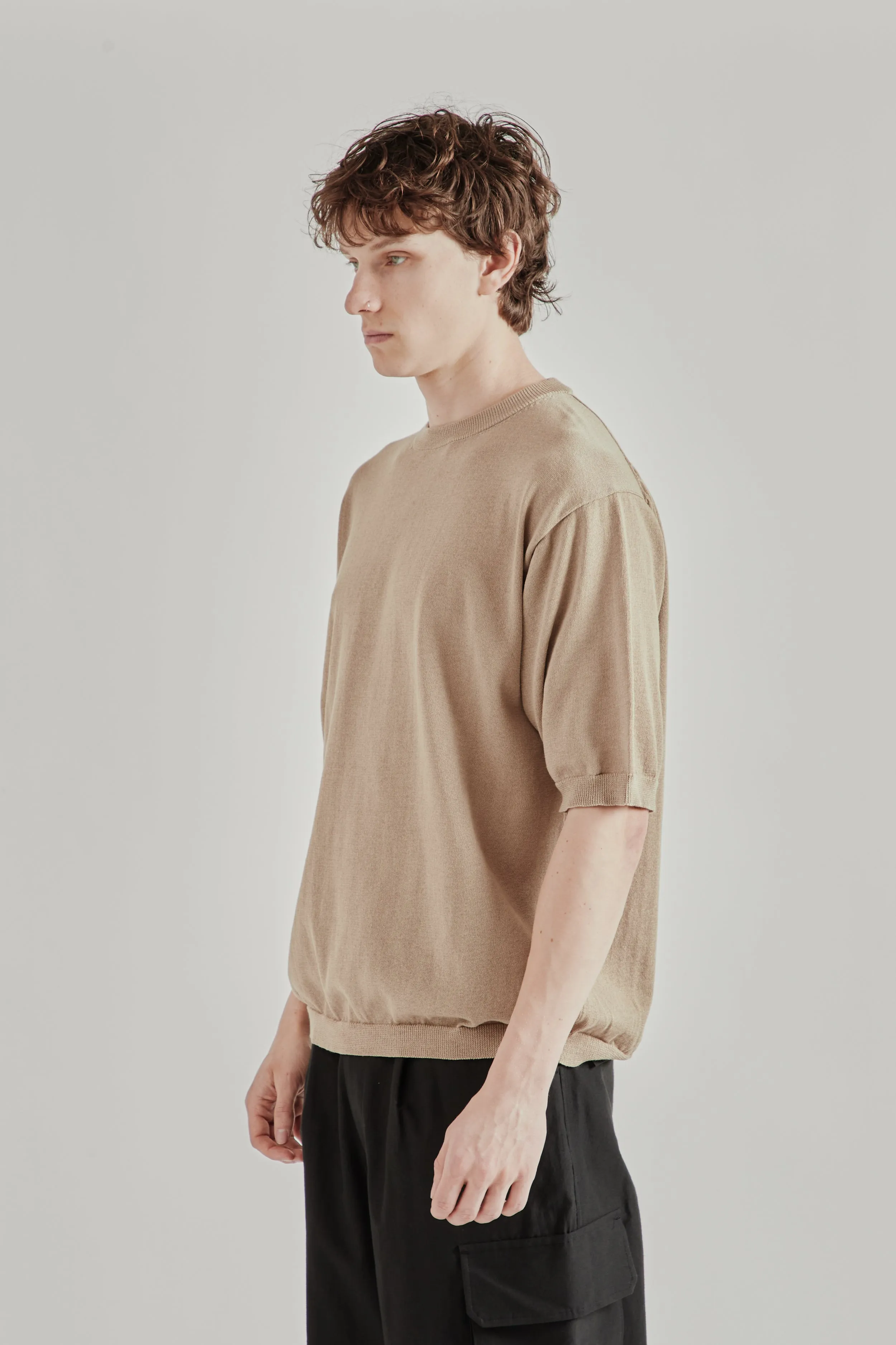 Half Sleeve Knit T-Shirt - Khaki Beige sold by Wallace Mercantile product image thumbnail 4