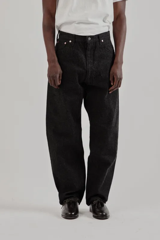 5P Zipper Front Denim Pants - Black One Wash made by Kaptain Sunshine