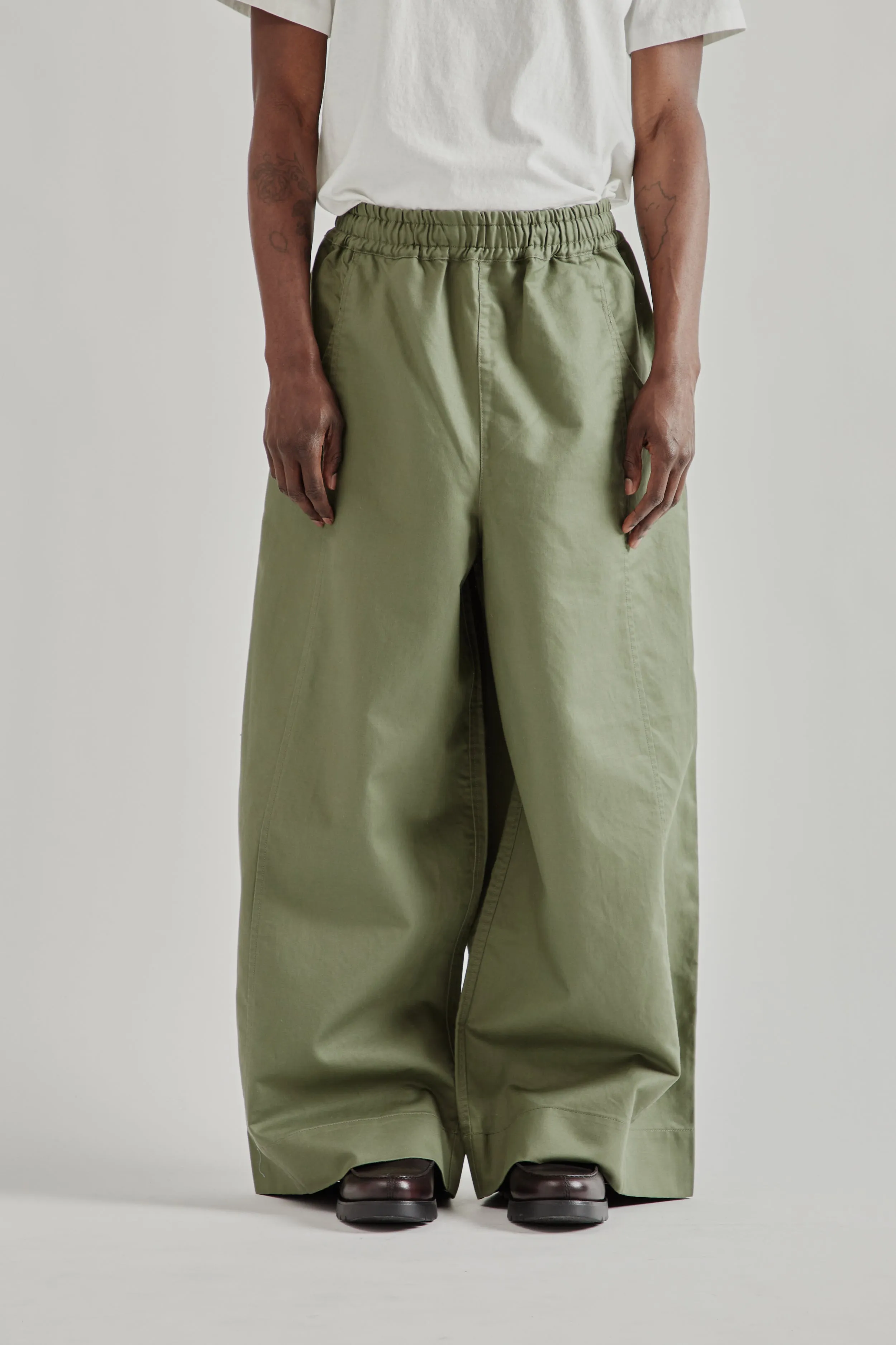 Wide Leg Trousers - Olive sold by Wallace Mercantile