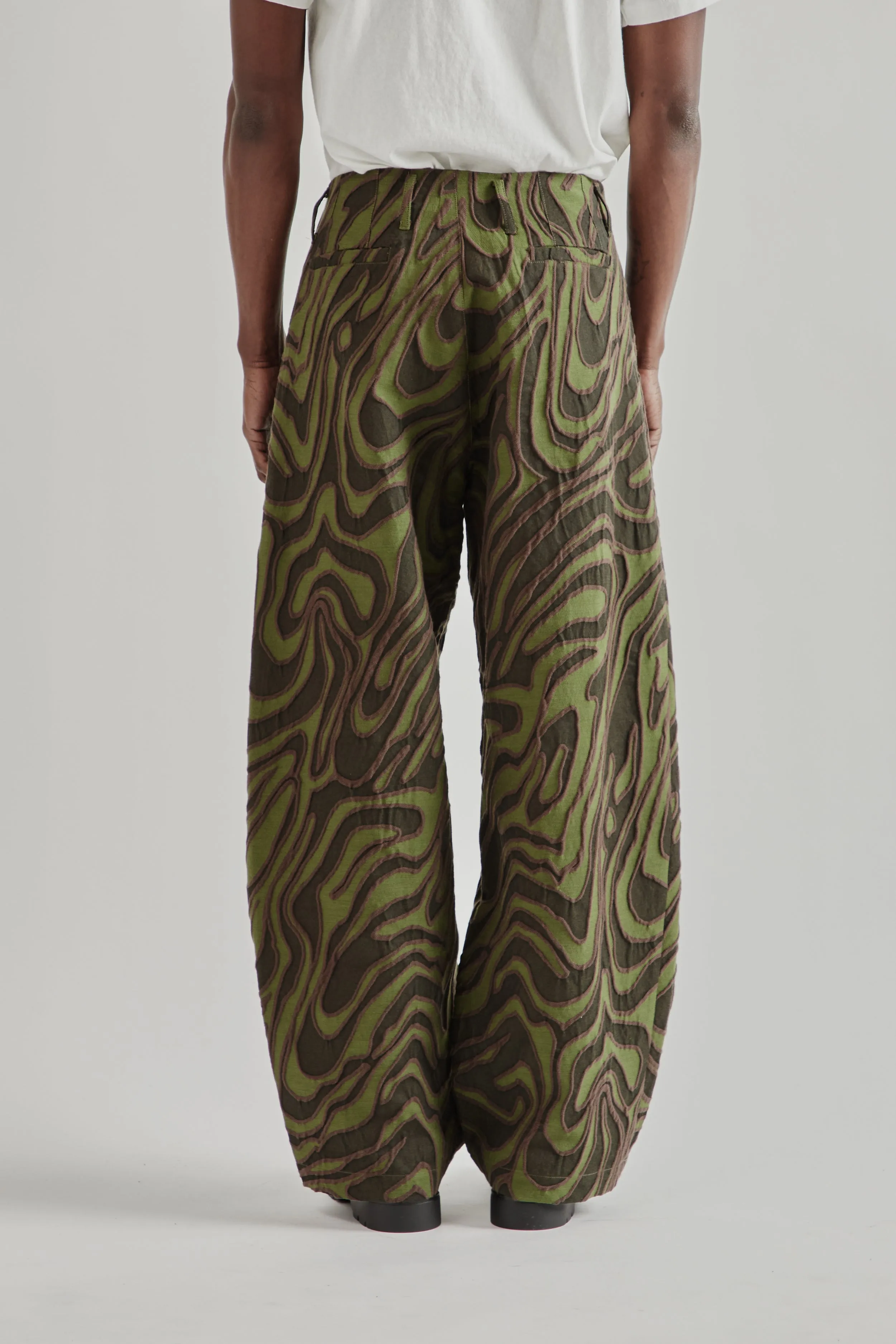 Wide Leg Pleated Trouser - Olive sold by Wallace Mercantile product image thumbnail 5