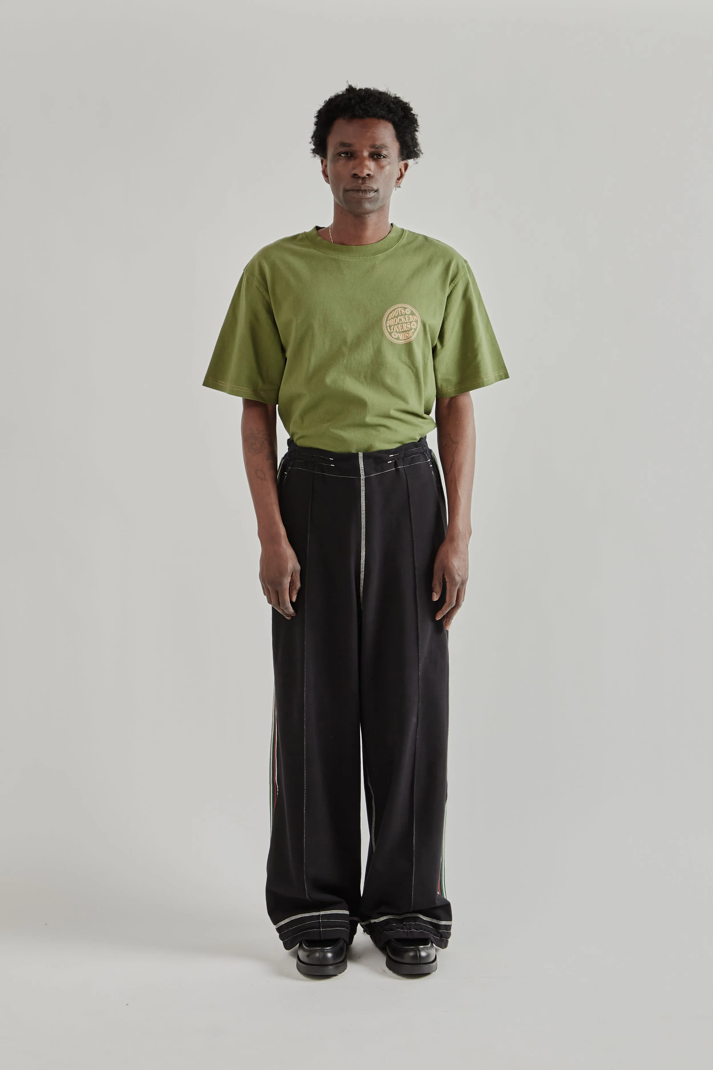Wide Leg Track Pant - Black/Navy sold by Wallace Mercantile product image thumbnail 3